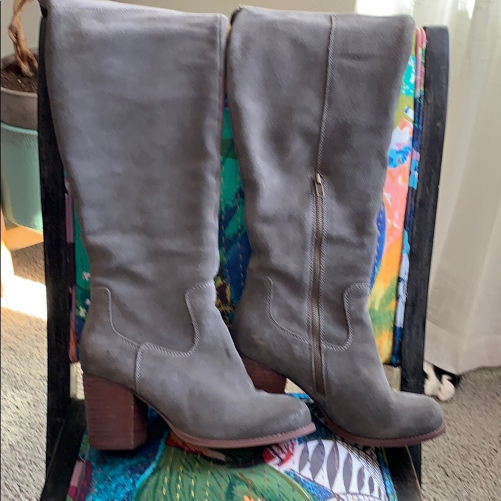 Over the knee suede boot